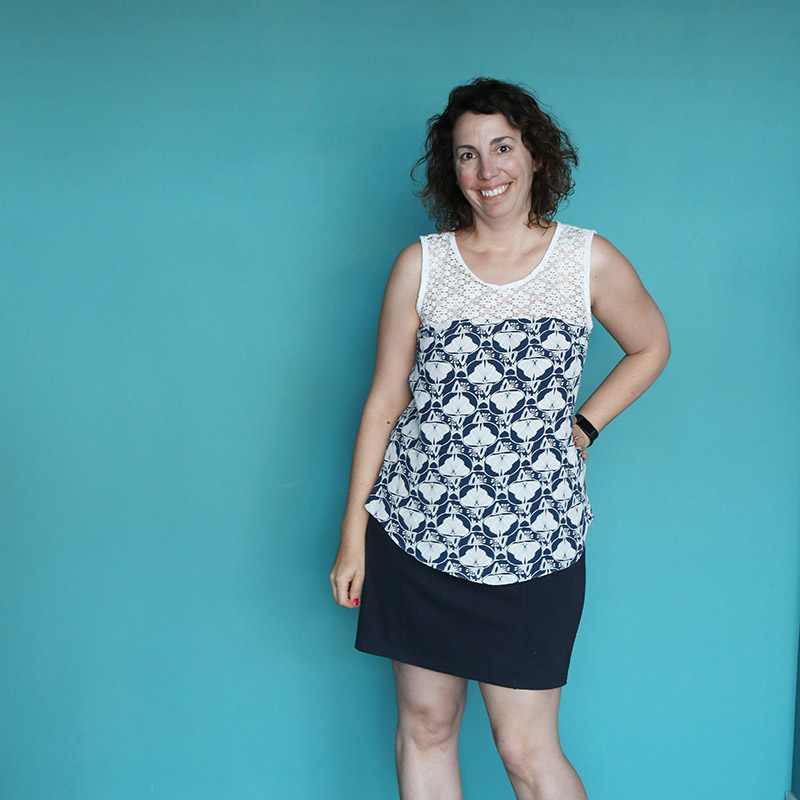 Me Made May 2018 - Jour 6 : Jupe Brume et blouse Datura de Deer and Doe - Avril sur un fil