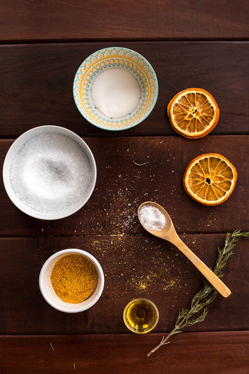 DIY sels de bains orange romarin : ingrédiens - Avril sur un fil